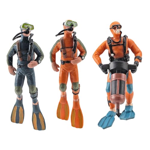 BESTonZON 3Stücke Taucher Figuren Realistische Unterwasser Dekoration für Aquarien Fischtank Verzierung Meerliebhaber und Kreative Sandtisch Szenen von BESTonZON