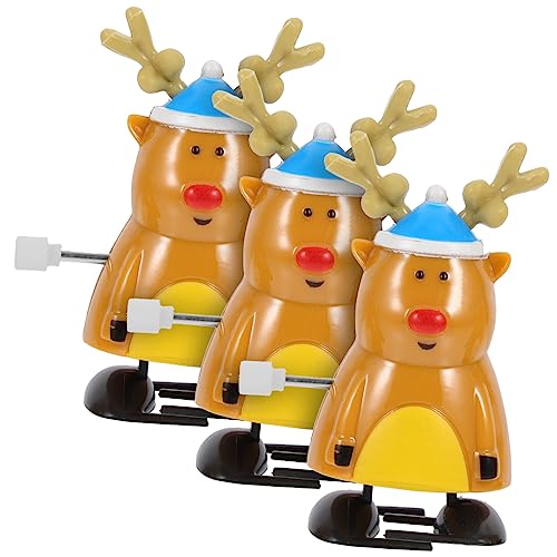 BESTonZON 3stücke Teiliges Weihnachtsaufziehspielzeug Rentierform Kreative Wiederverwendbare Spielzeuge Für Weihnachtsfeier von BESTonZON