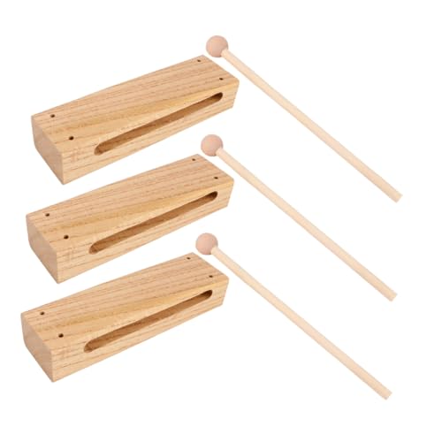 BESTonZON 3er-Set Holzblockinstrument: Rhythmusblock Aus Holz Für Kinder – Musikalisches Percussion-orff-Instrument Mit Schlägeln – Für Frühes Musiklernen BESTonZON 3er-Set Holzblockinstrument: Rhythmusblock Aus Holz Für Kinder – Musikalisches Percussion-orff-Instrument Mit Schlägeln – Für Frühes Musiklernen von BESTonZON