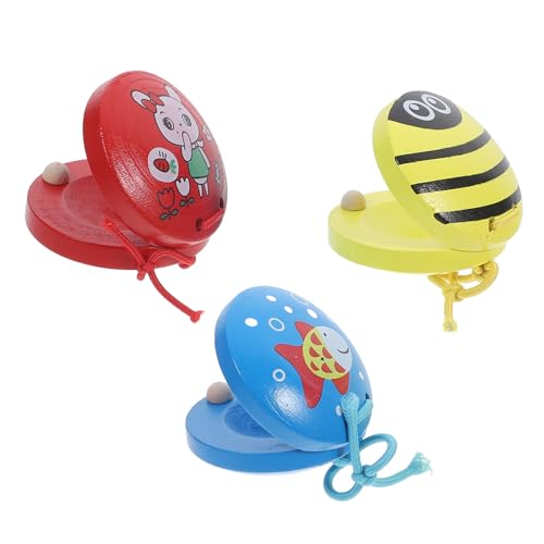 BESTonZON 3er Set Kastagnetten Lustige Cartoon Tiere Musikalisches Lernspielzeug Für Kleinkinder Fördert Die Frühe Entwicklung Und Kreativität Zufällige Farben von BESTonZON