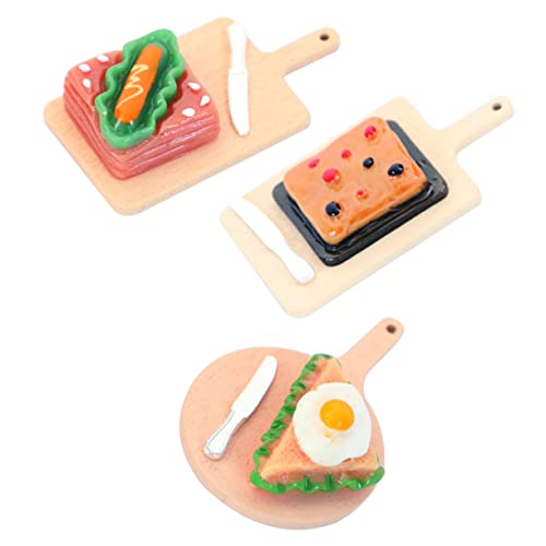 BESTonZON 3pcs Spielzeug Lebensmittel Miniatur Set Rolle Spielen Miniatur Lebensmittel Für Jungen Und Mädchen Küche Decor von BESTonZON