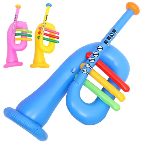 BESTonZON 3st Aufblasbares Musikinstrument Horn Jingle Bells Instrumente Aufblasbares Band Pool Aufblasbar Aufblasbare Trompete Ukulele -trompete Hörner Yellow PVC BESTonZON 3st Aufblasbares Musikinstrument Horn Jingle Bells Instrumente Aufblasbares Band Pool Aufblasbar Aufblasbare Trompete Ukulele -trompete Hörner Yellow PVC von BESTonZON