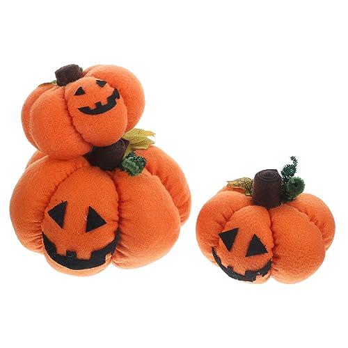 BESTonZON 3st Halloween-kürbis-Fotografie-Requisiten Halloween-kürbislichter Fälschung Kürbisse Plüsch Kürbis-wurfskissen Gefälschte Kürbispuppen Kleine Kürbisverzierung Pp Baumwolle von BESTonZON