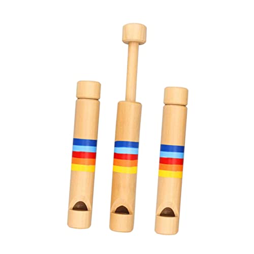 BESTonZON 3st Holzflöte Ziehen Musikinstrumente Blockflöteninstrument Für Spielzeugflöte Spielzeugtrommel Altflöte Musikspielzeug Für Kinderinstrument Für Hölzern von BESTonZON