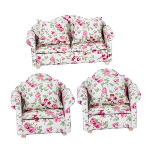 BESTonZON 3-teiliges Miniatur-Sofa-Set für Puppenhäuser Im Maßstab 1:12 Kissen Im Europäischen Stil Entzückende Möbel für Dekorative Mini-hausszene BESTonZON 3-teiliges Miniatur-Sofa-Set für Puppenhäuser Im Maßstab 1:12 Kissen Im Europäischen Stil Entzückende Möbel für Dekorative Mini-hausszene von BESTonZON