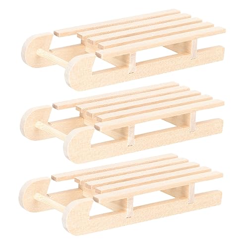BESTonZON 3st Schlittendekoration Aus Massivem Holz Weihnachtsschlitten Dekorationen Verfilzt Miniaturen Fälschung Miniatur-Schlitten Minischlitten Zum Basteln Schnee Hölzern BESTonZON 3st Schlittendekoration Aus Massivem Holz Weihnachtsschlitten Dekorationen Verfilzt Miniaturen Fälschung Miniatur-Schlitten Minischlitten Zum Basteln Schnee Hölzern von BESTonZON