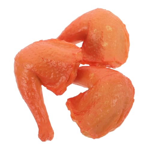 BESTonZON 3st Simulierte Hühnerflügel-Ornamente Simuliertes Essensdekor Lehrmittel Künstliches Beinmodell Realistische Gefälschte Entenkeule Food-Modell Realistisches Fake-Bein Yellow PVC von BESTonZON