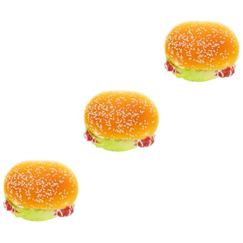 BESTonZON 3St Simuliertes Hamburger-Modell Spielzeug für Kinder kinderspielzeug gefälschtes Essen Ornament Nahrungsstütze Burger-Requisite Pommes Requisiten Lebensmittel Dekorationen Pu von BESTonZON