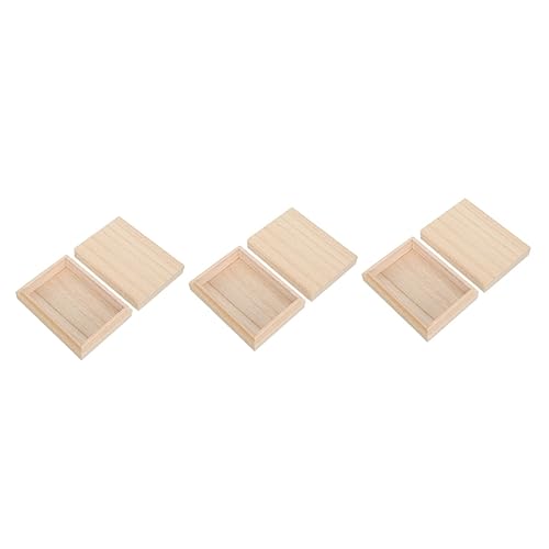 BESTonZON 3st Spielkarten Holzkiste Behälter Aufbewahrungskorb Natürliches Holz Halterung Schmuck von BESTonZON