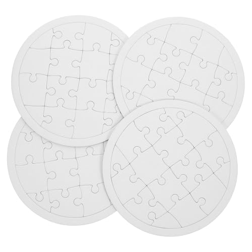 BESTonZON 4 Blätter Bastelbedarf Zeichenpuzzle Basteln Zeichnen Puzzle Blanko DIY Unvollendetes Blanko Kinderpuzzles Zeichnen Blanko Puzzle Bastelpuzzles Blanko DIY Bastelbedarf Weißes von BESTonZON