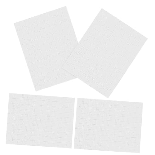 BESTonZON 4 Blätter Leeres Puzzle Teilig aus Holz und Papier Sicher für Bemalen Zeichnen Basteln DIY Lernspielzeug für Feinmotorik und Kreativität von BESTonZON