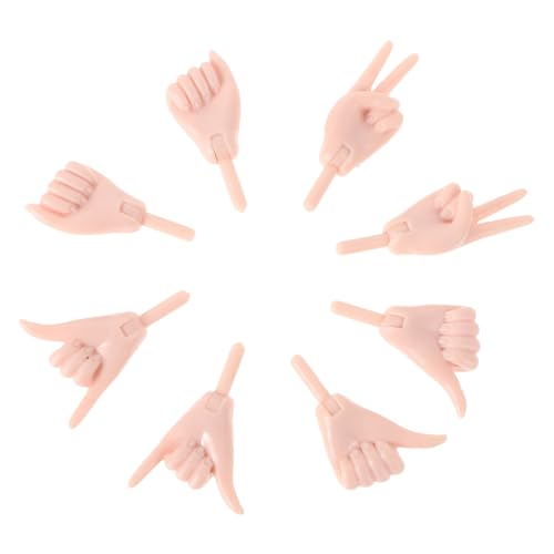 BESTonZON 4 Paar Puppenhand Set Zubehör Tragbare Honigflaschen Cartoon Statuen Handpuppen Handpuppen Cartoon Aufkleber Touchscreen Handschuhe Handtrainingspuppen Ersatzpuppen Beiges PVC von BESTonZON