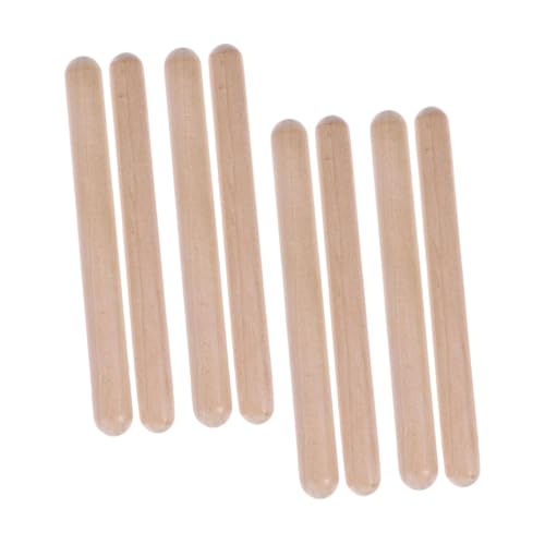 BESTonZON 4 Paare Musikalische Rhythmusstäbe aus Holz Frühpädagogisches Schlaginstrument Glatte Oberfläche Sicher und Langlebig für Musikalische Früherziehung und Rhythmustraining von BESTonZON