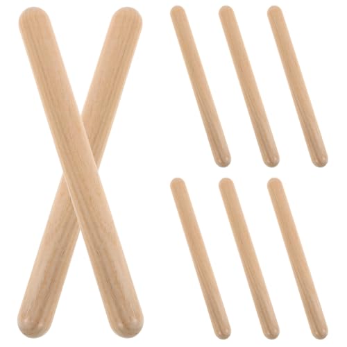 BESTonZON 4 Paare Schlagzeug für holzspielzeug Trommelstöcke für Musikinstrument-Rhythmus-Stick musikalische Rhythmus schlagender Stock Holzkeule Khaki BESTonZON 4 Paare Schlagzeug für holzspielzeug Trommelstöcke für Musikinstrument-Rhythmus-Stick musikalische Rhythmus schlagender Stock Holzkeule Khaki von BESTonZON