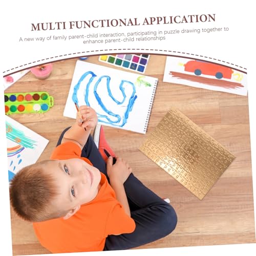 BESTonZON 4 Sätze Blanko Puzzles mit Goldener Umrandung Teile pro DIY Puzzle zum Bemalen und Bedrucken Sublimierbare Jigsaw Puzzleteile für Kreative Bastelprojekte und Kinderaktivitäten von BESTonZON