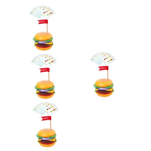 BESTonZON 4 Sätze Burger-Spielzeug Bausteine Spielzeuge Kinderbedarf Lebensmittelspielzeug Erkenntnis für Kinder Schreibtisch Blöcke einstellen Spielhaus Spielzeug Sandwich Papier von BESTonZON
