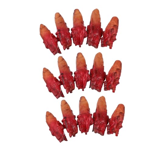 BESTonZON 4 Sätze Halloween Fake Bloody Severed Fingers Kunststoff Horror Body Parts Deko Messfreie Blutfinger Requisiten für Gruselige Kostüme und Haunted House Party Wiederverwendbare von BESTonZON