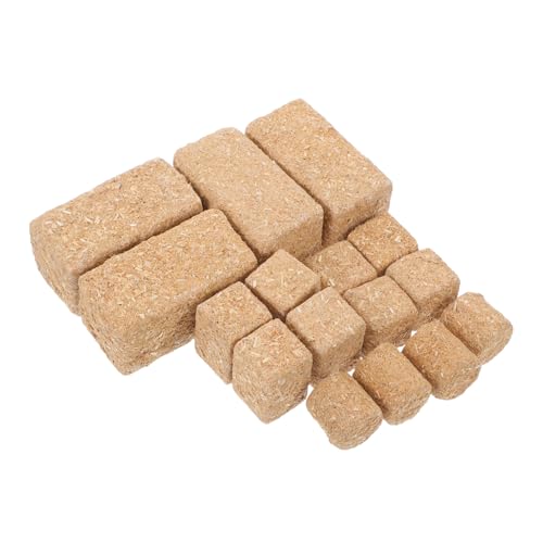 BESTonZON 4 Sätze Mini Heuballen Dekoration aus Holz Realistische Strohballen für Puppenhaus und Bauernhof Szene Vielseitige Miniatur strohballen für Basteln und Modellbau von BESTonZON