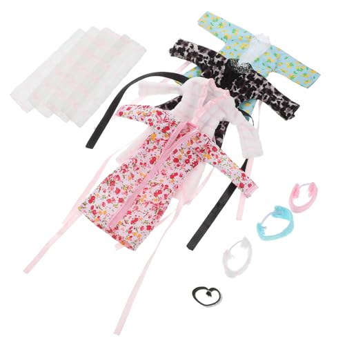 BESTonZON 4 Sätze Puppenkleidung Für Mädchen Babypuppen-spielset Mini-Puppen-anziehset Schlafkleidung Für Puppen Puppenhandtuch Und Stirnband Babypuppe Verkleiden Puppen-nachtwäsche Stoff von BESTonZON