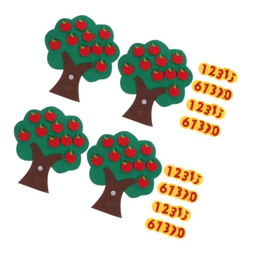BESTonZON 4 Sätze Teiliges Filzspielzeug mit Zahlen Lernspielzeug für Kindergarten Mathebereich DIY Nicht Gewebt Pädagogisches Memory und Zuordnungsspiel zur Zahlenförderung von BESTonZON