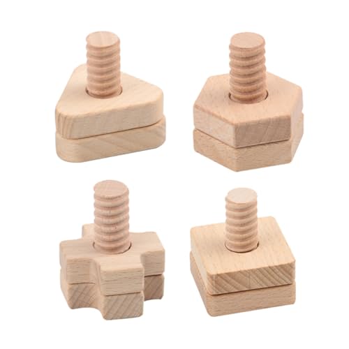 BESTonZON 4 Sätze Teiliges Holzspielzeug DIY Schraubspielzeug Geometrische Formen Motorikspielzeug Sicheres Montessori Lernspielzeug für Kleinkinder Eltern Junge Mädchen Spiel BESTonZON 4 Sätze Teiliges Holzspielzeug DIY Schraubspielzeug Geometrische Formen Motorikspielzeug Sicheres Montessori Lernspielzeug für Kleinkinder Eltern Junge Mädchen Spiel von BESTonZON