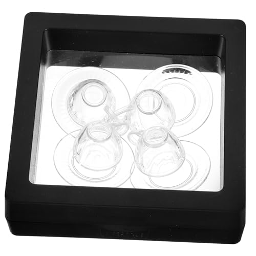 BESTonZON 4 Sätze Teiliges Miniatur Teetassen Set mit Tablett Transparente Puppenhaus Dekoration Handliche Miniatur Teetassen Leicht Kindgerechtes Puppenhaus Zubehör Kreative Bastelidee von BESTonZON