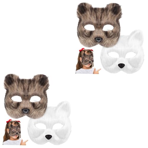 BESTonZON 4 Stck. Fuchsmaske Halloween Realistisch Felliges Design Elastisch für Erwachsene und Cosplay Masquerade Party Tierkostüm Zubehör Weiß BESTonZON 4 Stck. Fuchsmaske Halloween Realistisch Felliges Design Elastisch für Erwachsene und Cosplay Masquerade Party Tierkostüm Zubehör Weiß von BESTonZON