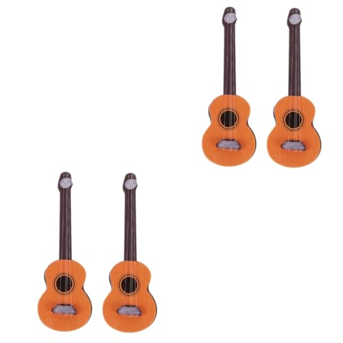 BESTonZON 4 Stck. Miniatur Holzgitarre Kleines Musikinstrument Modell Naturgetreues Mini Dekoobjekt für Puppenhaus Leicht Robust für DIY und Miniaturhausgestaltung BESTonZON 4 Stck. Miniatur Holzgitarre Kleines Musikinstrument Modell Naturgetreues Mini Dekoobjekt für Puppenhaus Leicht Robust für DIY und Miniaturhausgestaltung von BESTonZON