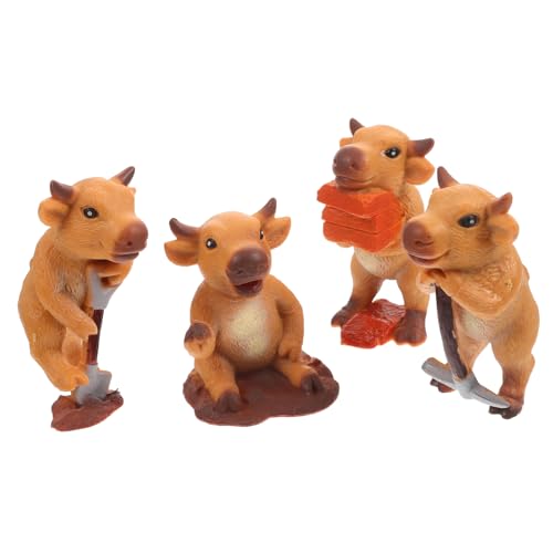 BESTonZON 4 Stück Miniatur-Kuh-Modell Arbeitstier Bauernhof-Kuh-Spielzeug Niedliche Tierfigur Schreibtisch- Jungen Und Mädchen Dekorative Statue BESTonZON 4 Stück Miniatur-Kuh-Modell Arbeitstier Bauernhof-Kuh-Spielzeug Niedliche Tierfigur Schreibtisch- Jungen Und Mädchen Dekorative Statue von BESTonZON