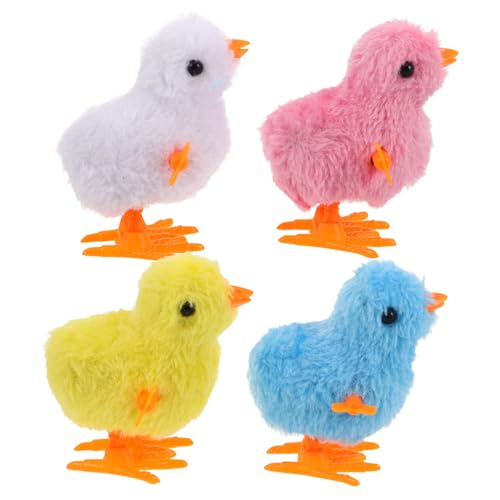 BESTonZON 4 Stück Aufziehbare Küken Spielzeuge Plüschküken für Ostern Kinderspielzeug für Frühling Füllung für Osternester und Partygeschenke BESTonZON 4 Stück Aufziehbare Küken Spielzeuge Plüschküken für Ostern Kinderspielzeug für Frühling Füllung für Osternester und Partygeschenke von BESTonZON