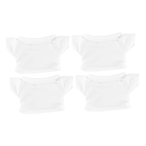 BESTonZON 4 Stück Bärt-Shirt einfaches Puppenshirt zartes Puppendekor Bekleidungszubehör für Stofftiere dekoratives Puppenkostüm Puppenkleidung Kleidung für Stofftiere Baumwolle Weiß BESTonZON 4 Stück Bärt-Shirt einfaches Puppenshirt zartes Puppendekor Bekleidungszubehör für Stofftiere dekoratives Puppenkostüm Puppenkleidung Kleidung für Stofftiere Baumwolle Weiß von BESTonZON