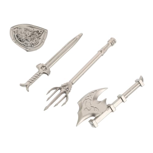 BESTonZON 4 Stück Bausteinzubehör Zubehör Für Bausteine Armeespielzeug Für Jungen Mittelalterliche Partygeschenke Spielzeugschwerter Trainingsschwert Schwertkostüm Plastik Silver von BESTonZON