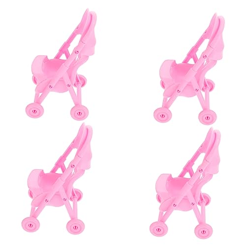 BESTonZON 4 Stück Bb Autozubehör Desktop-Modell-Ornament Kinderspielzeug Aus Kunststoff Lernspielzeug Für Kinderwagen Hausspielzeug Rollenspiel Rosa Abs von BESTonZON