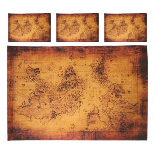BESTonZON 4 Stück Brettspielkarten mit Piratenmotiv: Schatzkarten aus Papier im Vintage-Stil für Brettspiel-Abenteuer und Rollenspiele – Piratenparty-Dekoration BESTonZON 4 Stück Brettspielkarten mit Piratenmotiv: Schatzkarten aus Papier im Vintage-Stil für Brettspiel-Abenteuer und Rollenspiele – Piratenparty-Dekoration von BESTonZON