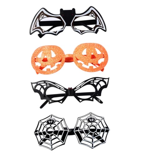 BESTonZON 4 Stück Brille Verkleiden Halloween-neuheitsbrille Verrückte Brille Halloween-Brille Requisiten Für Kostümpartys Partydeko Gläser Brillen Mit Halloween-Motiven Plastik von BESTonZON