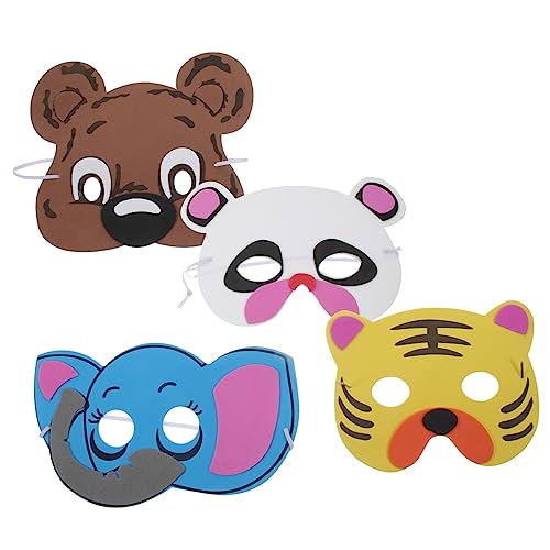 BESTonZON 4 Stück Cosplay-Tiermasken lustiges tier Plüsch Kostüm Wolf Maskerade halloween masken halloweenmaske hallowen masks tierschutz Tiermasken für das Festival Tiermasken für Party Eva von BESTonZON