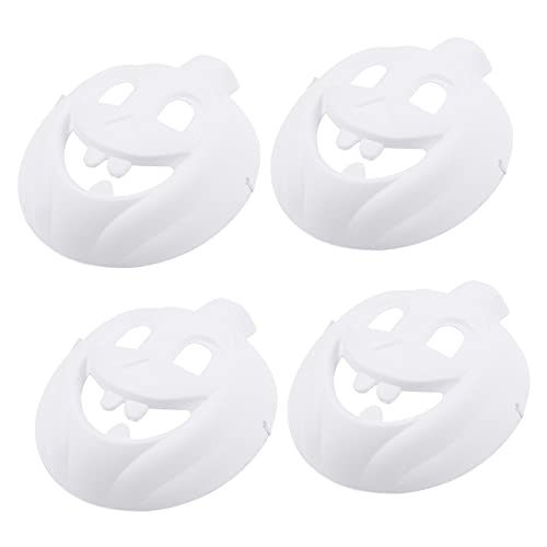 BESTonZON 4 Stück Diy-maske Halloween-maske Leere Masken Zum Dekorieren Halloween-kürbismasken Led-maske Teufelmaske Beängstigende Maske Maskerademaske Für Weiß Zellstoff von BESTonZON