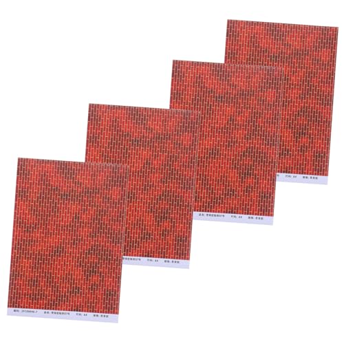 BESTonZON 4 Stück Dollhouse Decoration Sticker Puppenhausverkleidung Puppenhaus Aufkleber Bauernhaus-puppenhaus-tapete Puppenhaus-bodenplatte Puppenhaus-backstein-tapete Brown Papier BESTonZON 4 Stück Dollhouse Decoration Sticker Puppenhausverkleidung Puppenhaus Aufkleber Bauernhaus-puppenhaus-tapete Puppenhaus-bodenplatte Puppenhaus-backstein-tapete Brown Papier von BESTonZON