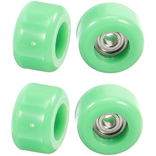 BESTonZON 4 Stück Finger Skateboard Roller Grün Hochwertiger Kunststoff und Edelstahl Langlebig DIY Sneaker Kette Fingerspielzeug für Erwachsene Fördert Fingerkoordination für von BESTonZON