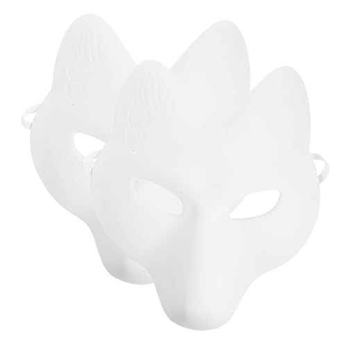 BESTonZON 4 Stück Fuchsmaske selber machen Therische Masken japanische halbmaske Kinderspielzeug halloween kinder Basteln für Erwachsene schmücken Halloween-Maskenspielzeug tierische Maske von BESTonZON