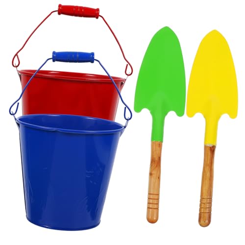 BESTonZON 4 Stück Garten Blecheimer Baggerspielzeug Basteln Für Strandsichter Zelt Für Den Strand Wasserspiel Sandspielzeug Kinderspielzeug Sandkasten Eisen von BESTonZON