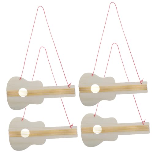 BESTonZON Gitarre Für Kinder 4-teiliges Gitarren-bastelset Aus Holz Malspielzeug Unfertige Gitarrenformen Für Kunstprojekte Im Kindergarten von BESTonZON