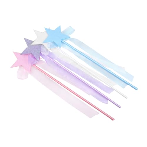 BESTonZON 4 Stück Glitzernde Feenstäbe mit Fünfzackigem Stern Bunte Farben Kreative Sternenzauberstäbe für Party Cosplay Geburtstagsfeier und Festliche Dekoration BESTonZON 4 Stück Glitzernde Feenstäbe mit Fünfzackigem Stern Bunte Farben Kreative Sternenzauberstäbe für Party Cosplay Geburtstagsfeier und Festliche Dekoration von BESTonZON