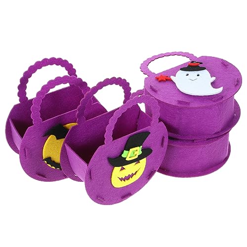 BESTonZON 4 Stück Halloween Geschenktüten aus Filz Süßigkeiten Taschen für Halloween Tragetaschen mit Kürbis Fledermaus Hexe und Geist für Partys und Süßes oder Saures BESTonZON 4 Stück Halloween Geschenktüten aus Filz Süßigkeiten Taschen für Halloween Tragetaschen mit Kürbis Fledermaus Hexe und Geist für Partys und Süßes oder Saures von BESTonZON