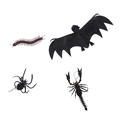 BESTonZON 4 Stück Halloween- Halloween-Animatronik Halloween- Halloween Halloween Toys Simulationsinsekten Halloween-Streich-Requisiten weiches Gummi Black von BESTonZON