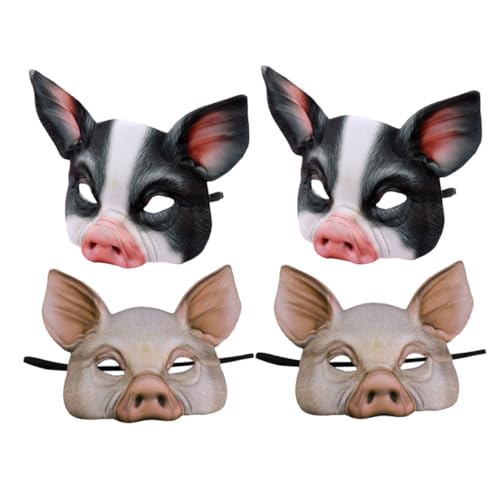 BESTonZON 4 Stück Halloween Schweinemasken Leichte Halbgesichtsmasken für Karneval Cosplay Party Vielseitig Einsetzbar als Dekoratives Tierkostüm für Fasching und Maskenbälle BESTonZON 4 Stück Halloween Schweinemasken Leichte Halbgesichtsmasken für Karneval Cosplay Party Vielseitig Einsetzbar als Dekoratives Tierkostüm für Fasching und Maskenbälle von BESTonZON