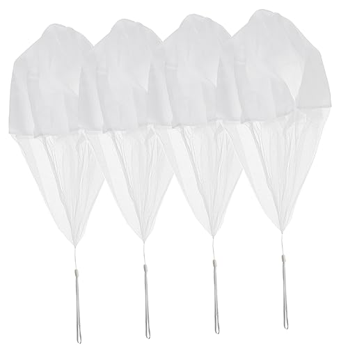 BESTonZON 4 Stück Handwurf-Fallschirm Drachen Fliegend Drohne Trampolin Fallschirm Aufziehen Spiel-Requisiten Handwerfender Outdoor-Fallschirm Fallschirm Werfen Stoff von BESTonZON