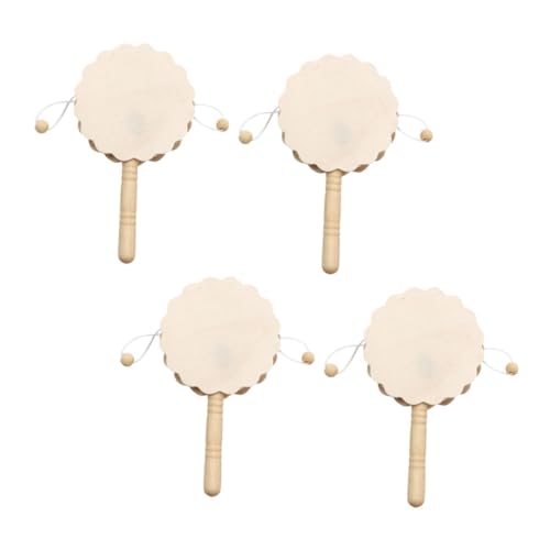 BESTonZON 4 Stück Holz Rasseltrommel DIY Bemalen Rassel Trommel für Handgefertigtes Musikinstrument Kreatives Bastelspielzeug BESTonZON 4 Stück Holz Rasseltrommel DIY Bemalen Rassel Trommel für Handgefertigtes Musikinstrument Kreatives Bastelspielzeug von BESTonZON