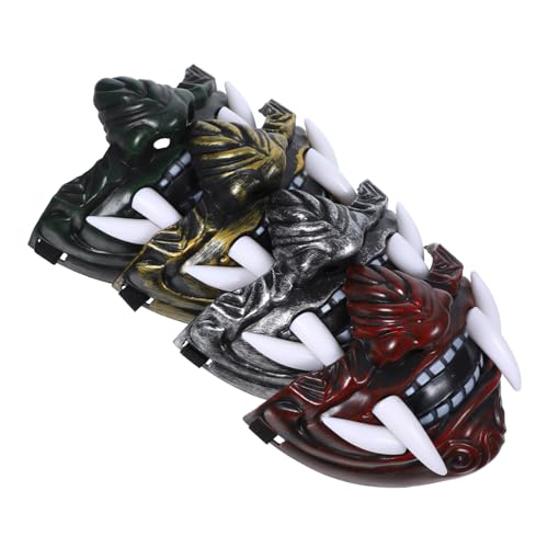 BESTonZON 4 Stück Japanische Masken für Halloween und Kostümpartys Bunte Tush Masken für Cosplay Rollenspiele Musikfestivals und Theateraufführungen Gold Grün Rot Silber BESTonZON 4 Stück Japanische Masken für Halloween und Kostümpartys Bunte Tush Masken für Cosplay Rollenspiele Musikfestivals und Theateraufführungen Gold Grün Rot Silber von BESTonZON