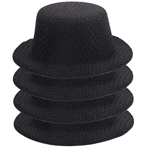 BESTonZON 4 Stück Kleiner Hut Mini-Teeparty-Hüte Mütze Plüsch Hutmacher Gnomenhüte zum Basteln schulsachen schulzeug ziernieten Toys Miniaturhüte zum Basteln winziger Tops-Hut Stoff Black von BESTonZON